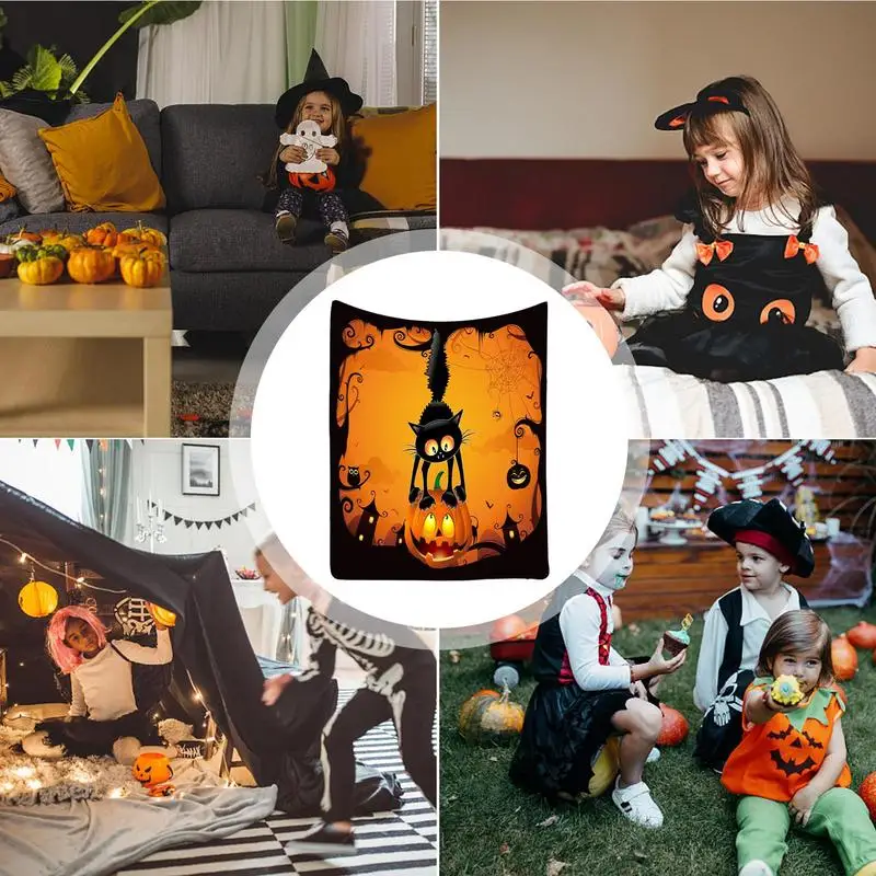 Halloween Plush Blanket 39 X 59 Inch Lightweight Blanket Cozy Warm Fleece Blanket Halloween Decoration For Couch Bed Sofa