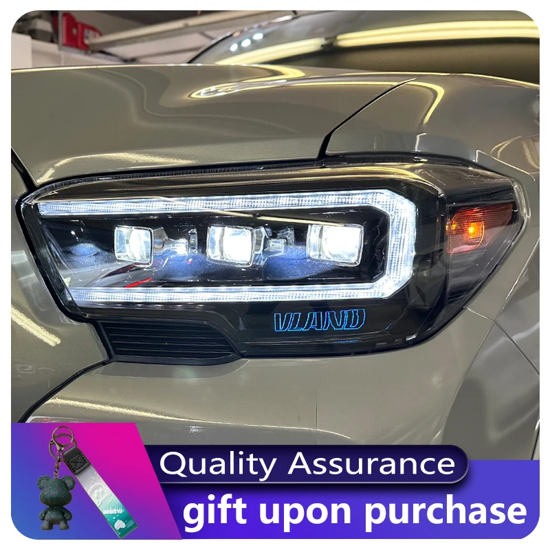 

A Pair of Car Headlights For Toyota Tacoma 2015-2020 Front Projector Lens DRL Head Lamp LED Day Running Light Auto Accessories