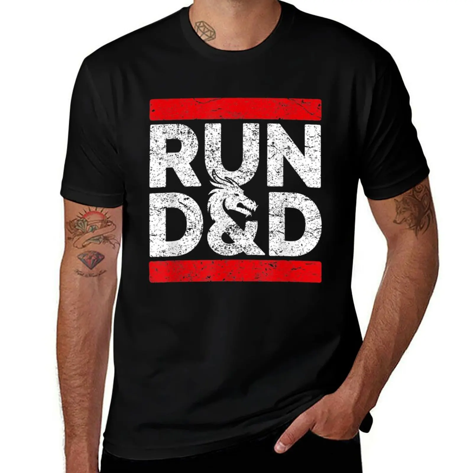 Run D&D Board Game Dice Dungeons Game Retro Gear Dragons T-Shirt Lightweight Gym Training T-Shirt