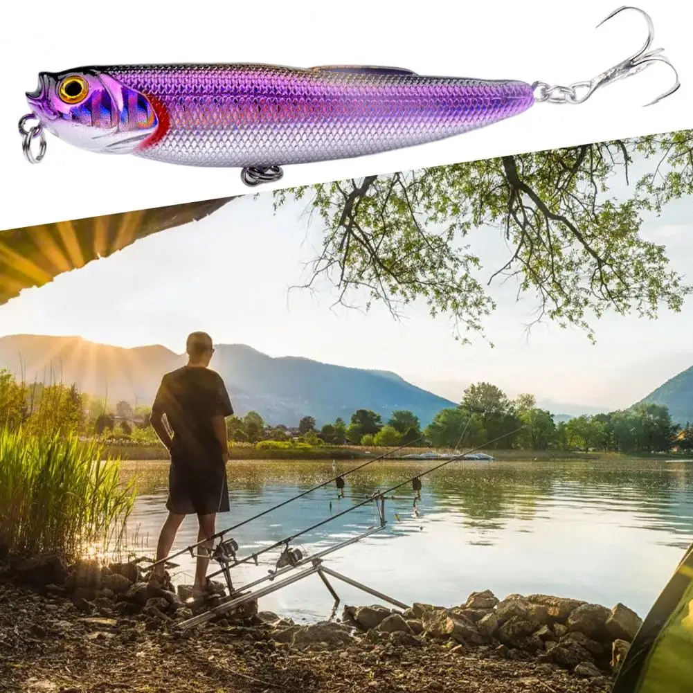 

8.8cm/9g Fishing Bait Strong Penetration Fishing Barbed Hook Tempting Sharp Top Water Floating Popper Hardbait for Angler