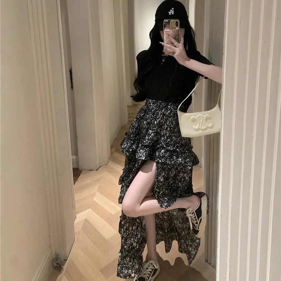 

Women's Summer Pure Desire Suit Slit Sexy Floral Long Skirt