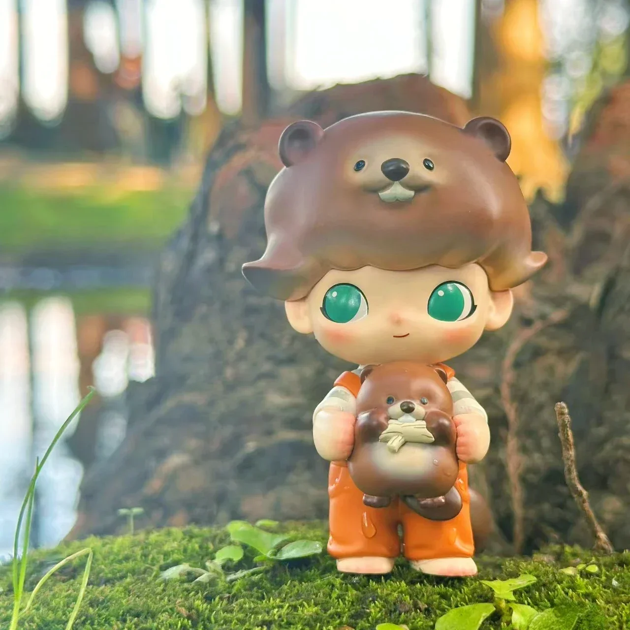 Original Dimoo Beaver Figure Hug Cutie Brown Head Rompers Doll Protect Animal Designer Toys Collection Art Decoration