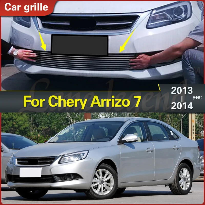 

For Chery Arrizo 7 2013 2014 High-quality Stainless Steel Front Bottom Grill Cover Grilles Trim Cover Car Grille Body Kit Grills