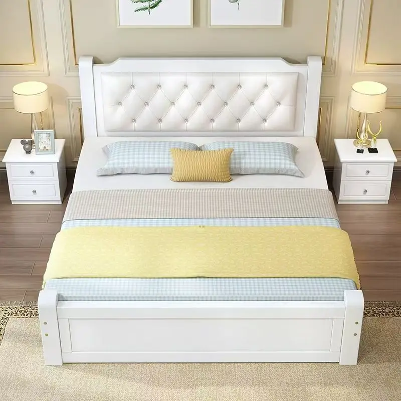 Solid wood bed 1.8 meters economical adult master bedroom double bed European 1.5 meters household
