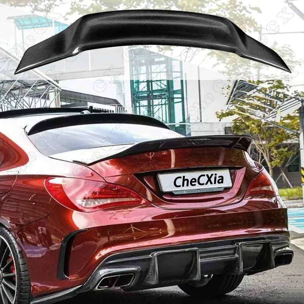 

Спойлер из стекловолокна для Mercedes Benz Cla45 W117 C117, задний спойлер для багажника Cla 200 250 260 Renntech 2013-2015, яркий черный спойлер