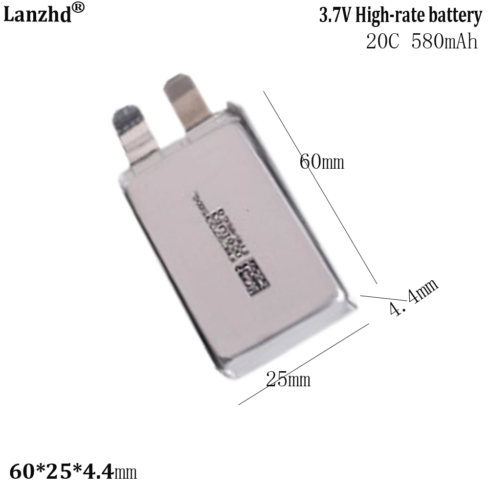 3.8V high rate lithium polymer battery 580mAh 20C For  Remote control drone model car model toy boat 442560 60*25*4.4mm