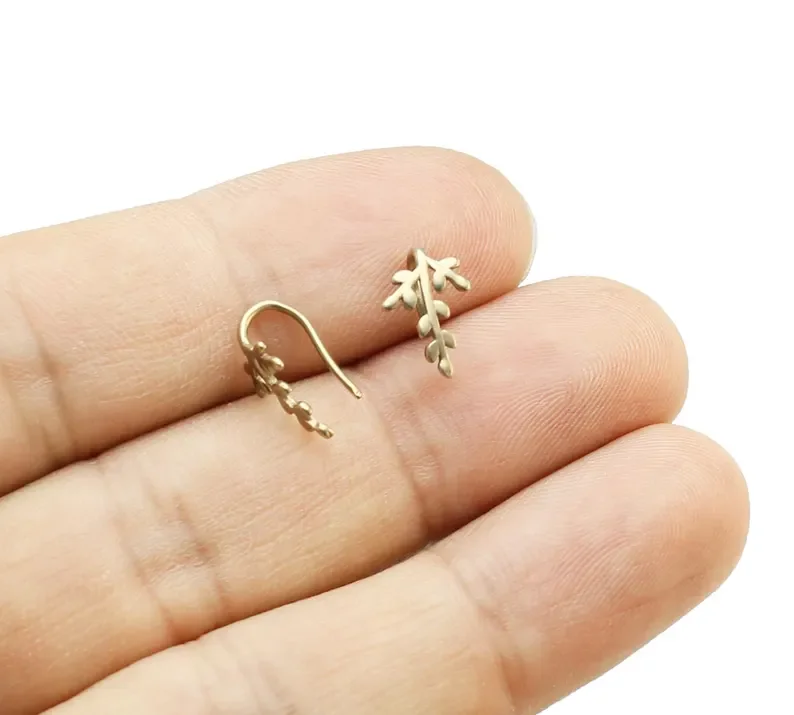 20pcs Leaves Ear Wire, Simple Earring Hooks, Raw Brass Earring Findings, Earrings Making, 12mm, Jewelry Supplies -R698