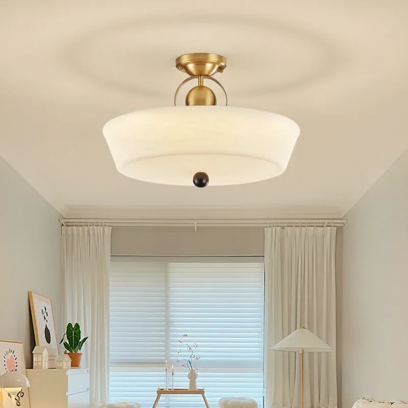 

SANDYHA Modern French Ceiling Light LED Lamps for Living Room Bedroom Circular Acrylic Lighting Fixtures Stylish Study Home