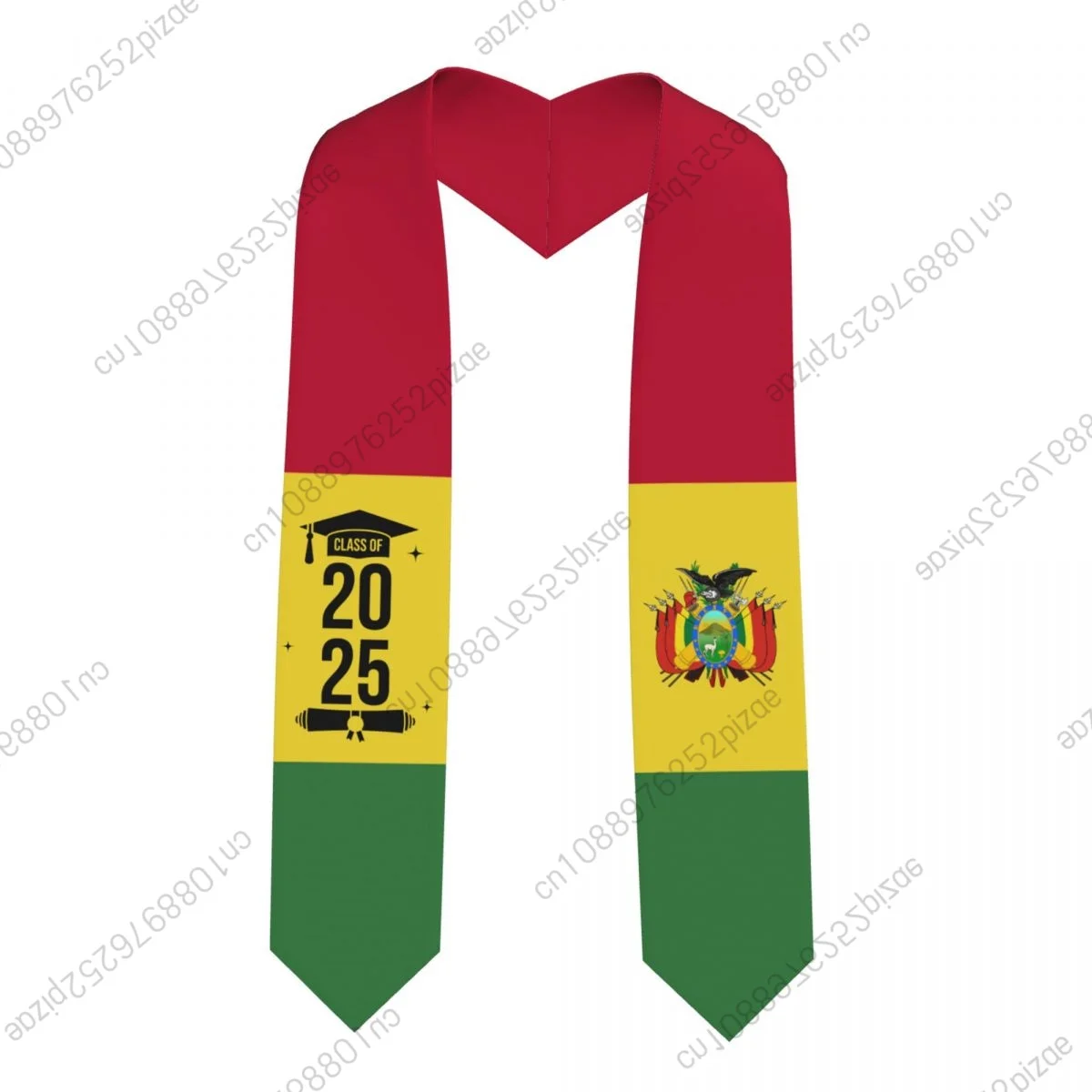 

New Bolivia Flag Class Of 2025 183*13CM Graduation Stole Sash Scarf For International Students Proud