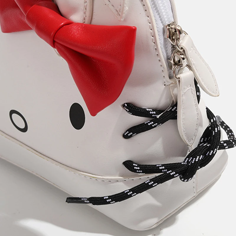 Kawaii Sanrio Hello Kitty PU omuz çantaları sevimli karikatür Crossbody çanta Y2K moda basit Tote doğum günü hediye kızlar kadınlar