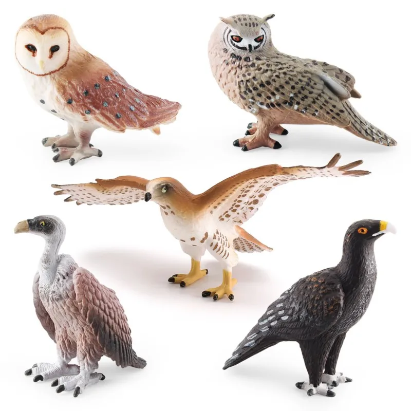Simulation Wild Birds Animal Models Children Educational Monkey-faced Eagle Eagle Vulture Desktop Ornament Home Decorative Craft