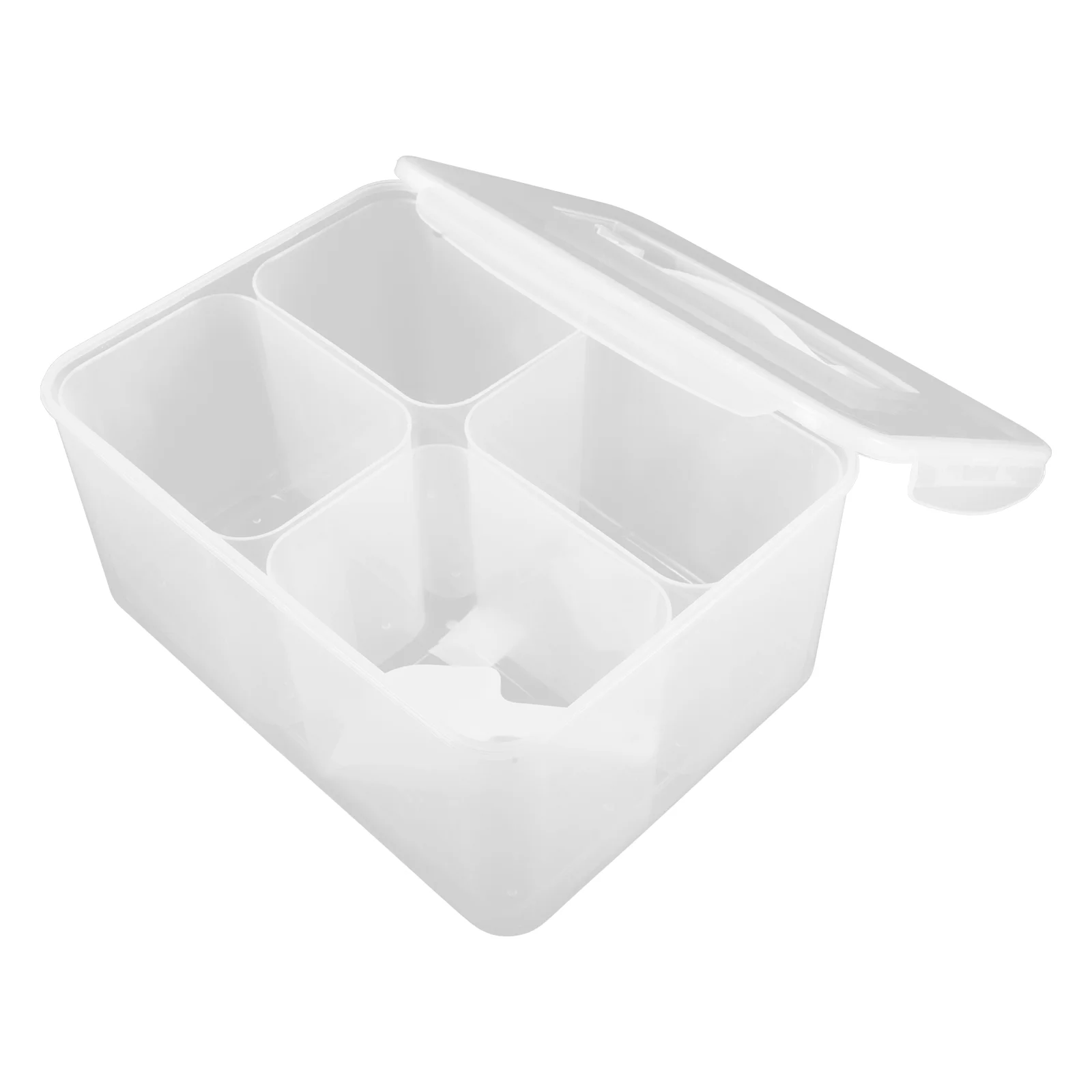 

Lattice Plastic Storage Box Flour Containers Food Condiment Serving Tray 4 Compartment Snack Taco Holder Travel