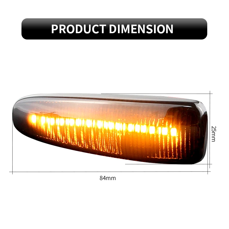 10PCS Led Dynamic Side Marker Turn Signal Light Sequential Blinker For Mitsubishi Mirage 2014-2019 Outlander Sport RVR 2011-up