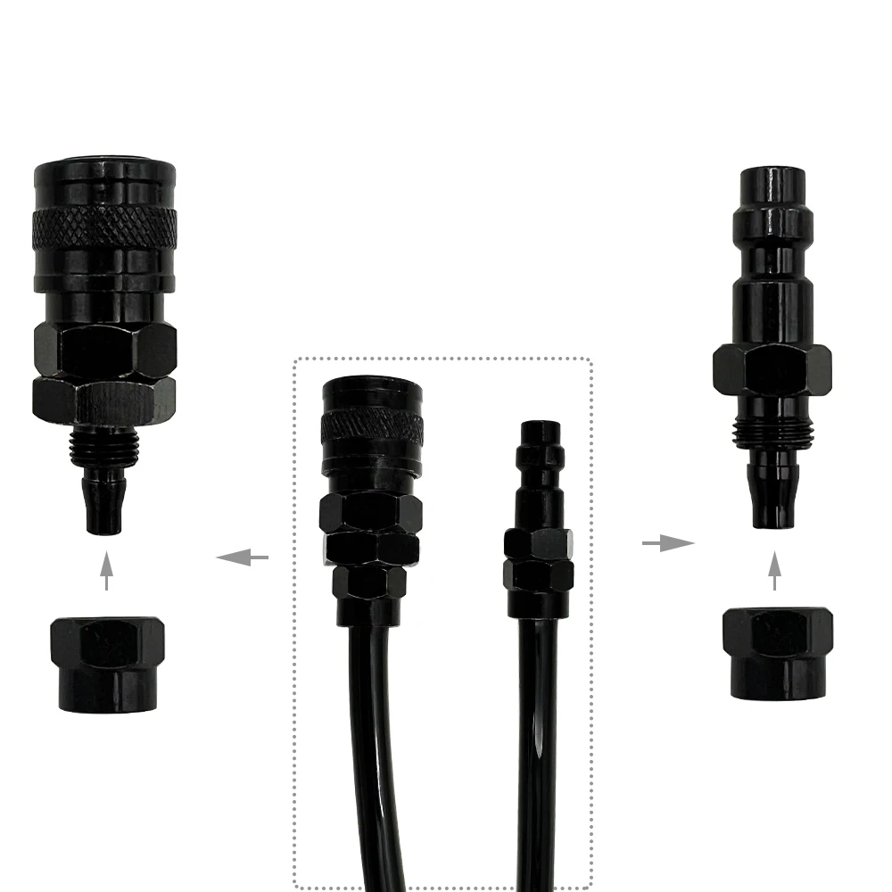 Mangueira de ar HPA SLP Flexx remoto, linha reta com EUA, acoplador de desconexão rápida, baixa pressão, 130PSI, 200PSI