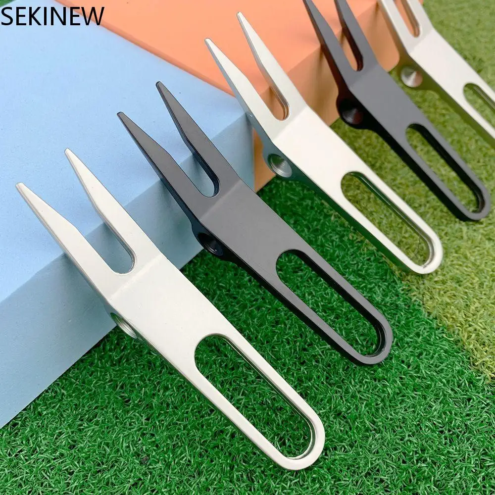 Foldable Three Pores Golf Pitchfork Golf Divot Pitch Repairer Tool Golf Accessories