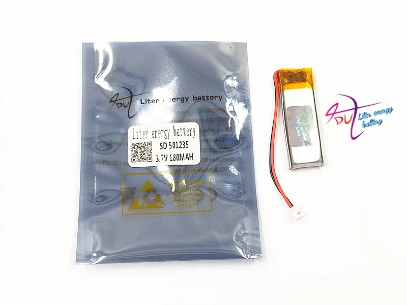 501235 3.7V 180mAh bateria LiPo JST ZH 1.5mm 2 pinowe złącze akumulator litowo-polimerowy do Mp3 bluetooth GPS PSP zestaw słuchawkowy