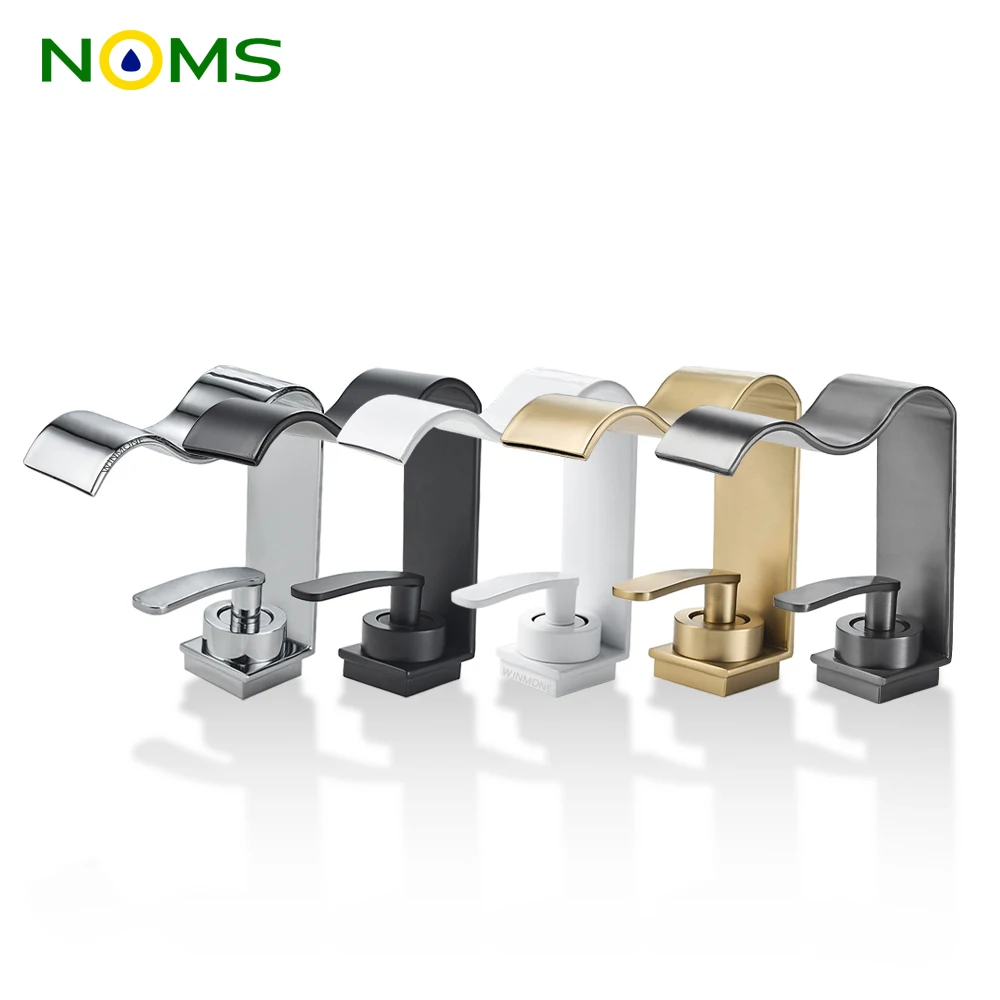 

Современный водопадный смеситель для раковины, латунный смеситель для раковины в ванной комнате, 1 отверстие, одна ручка, смеситель для умывальника, монтируемый на палубе