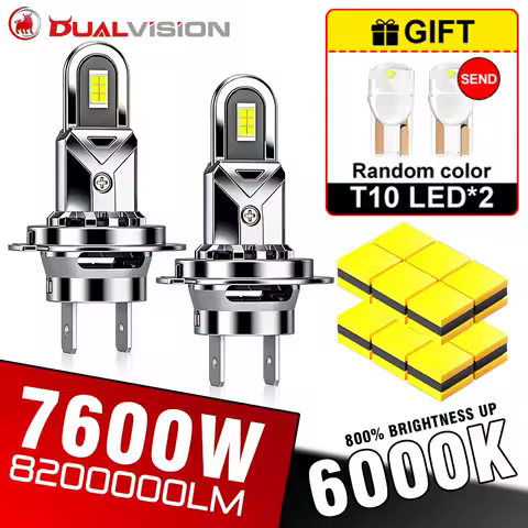 2PCS H7 LED Bulb 7600W Super 1:1 Mini Wireless Car Headlamp H4 H11 H8 H9 9005 HB3 9006 HB4 9012 HIR2 Fog Light DRL 12V 24V 6000K