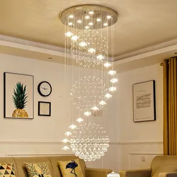 New Modern Chandeliers For Duplex Building Living Room Staircase Pendant Lamp Nordic Loft Spiral Long Chandelier Lustre Fixtures