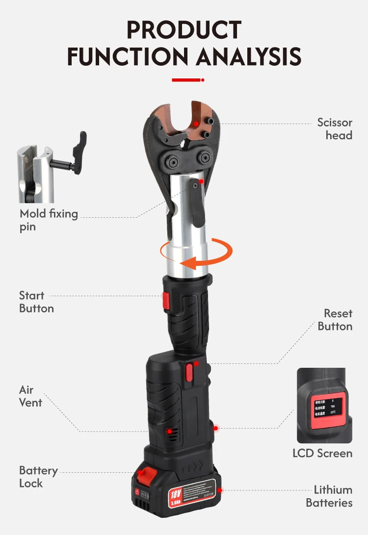 

MGXEK Battery Pipe Crimping Tool Compression Pressing Device for Copper Fittings and Multilayer PEX Pipes