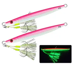 AS Fast JIg Lure Fishing Glow Jig Speed Falling Angler 40g60g80g Boat Sea Fishing Metal Hard Vertical Bait Sinking Pesca Bait