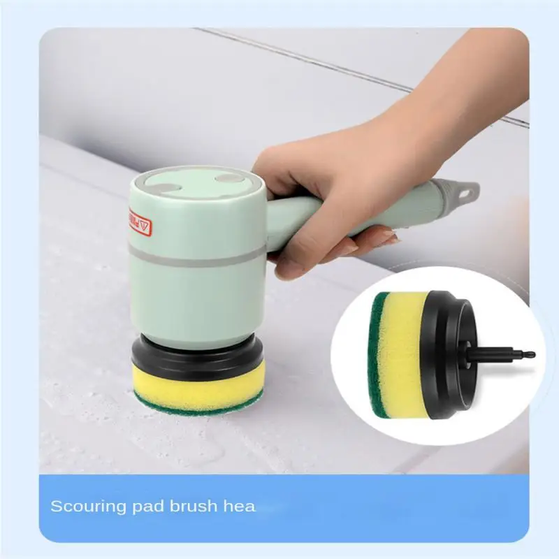 Multifunctional Electric Spin Scrubber Rechargeable With Replaceable Cleaning Brush Heads Or Bathroom Kitchen Oven Dish Floor