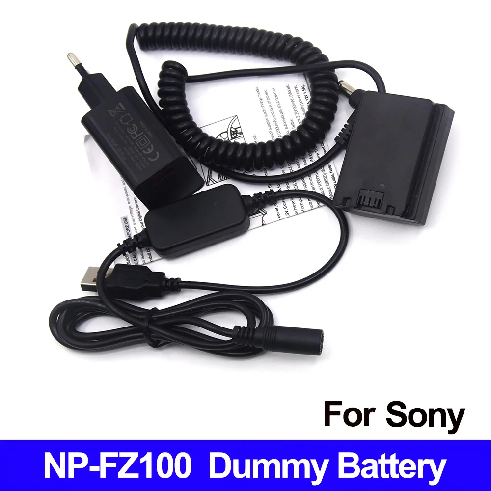 

18W Charger USB to DC Cable NPFZ100 Dummy Battery for Sony Alpha A7IV A9 A7RM3 A7RIII A7III A7M3 A7M4 A6600 Camera