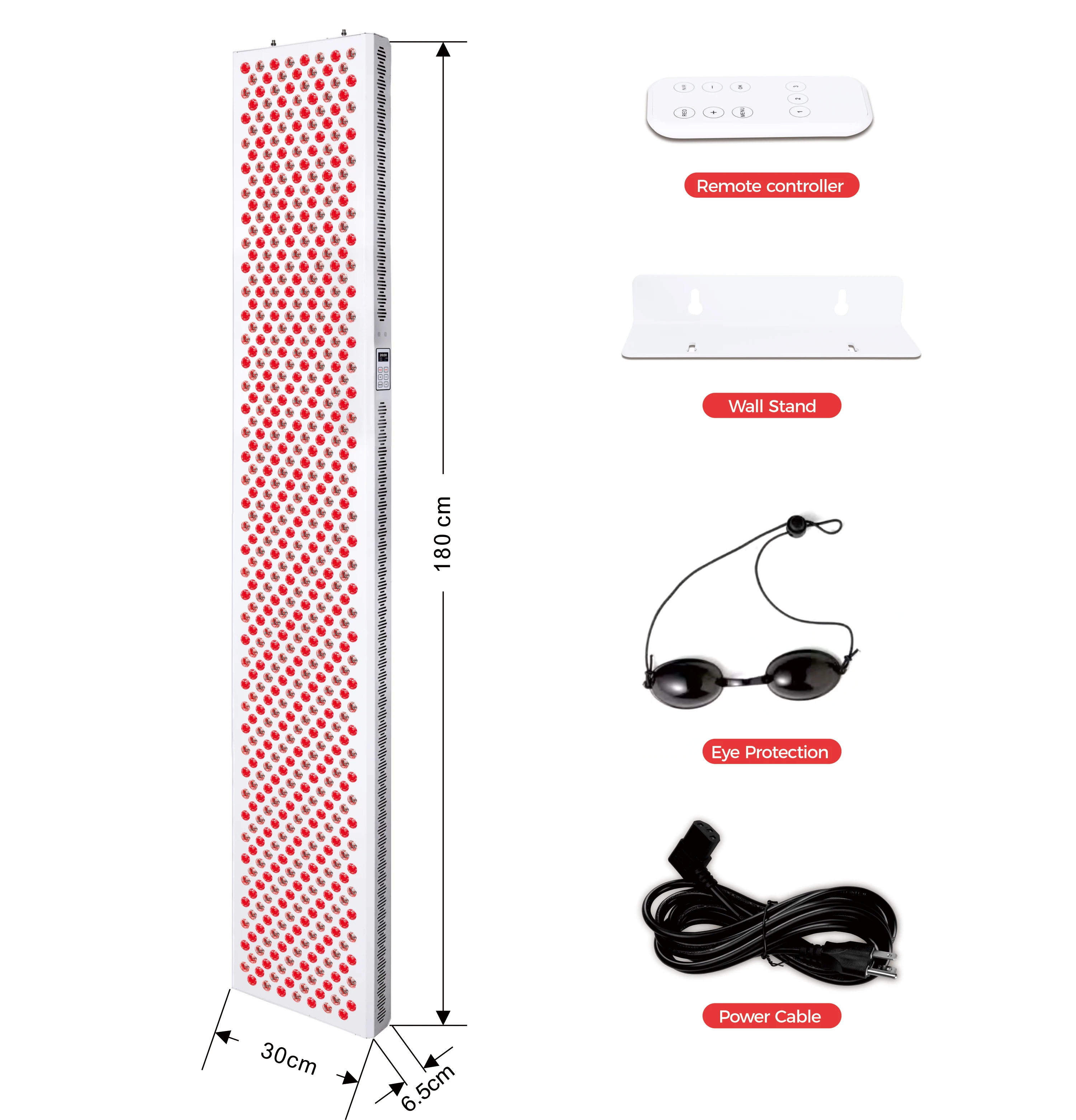 RDPRO3000 Red Light Therapy Machine for Home Use High Irradiance Big Panel Remote Controller US Plug
