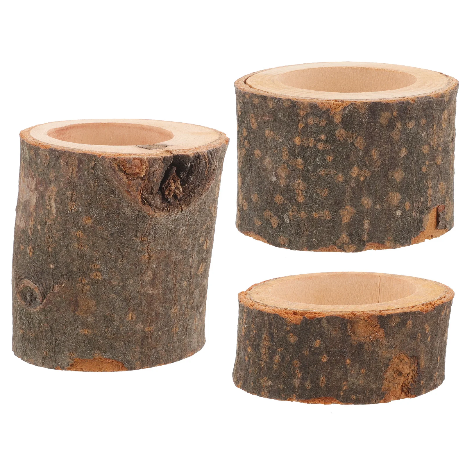 

3pcs Wooden Holder Votive Tealight Stand Rustic Decorative Tea Light Holder For Wedding Party Home Decoration