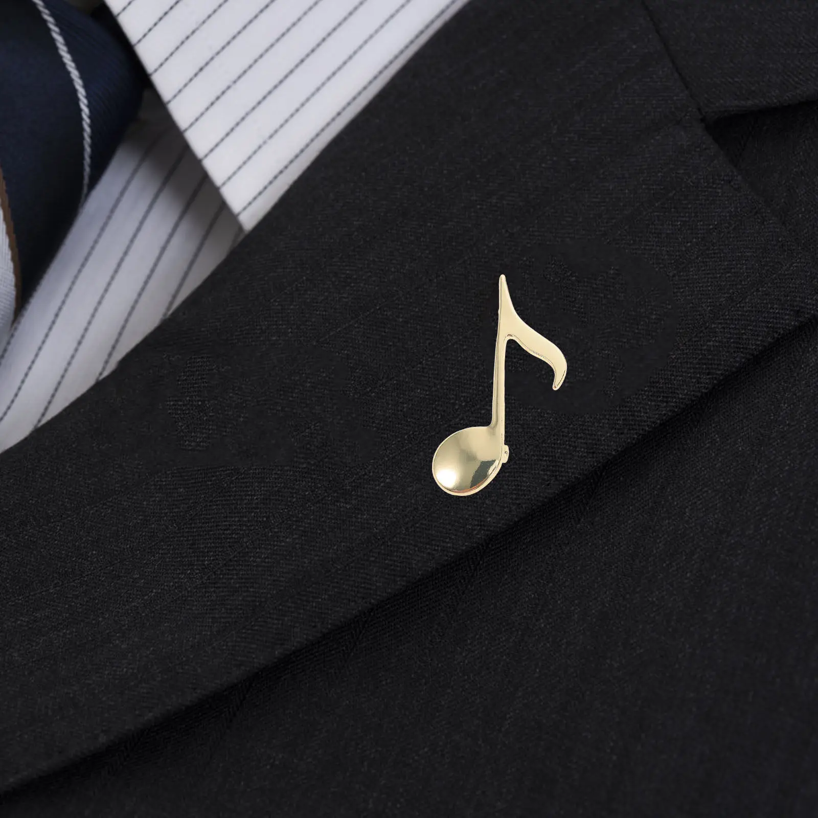 Music Note Brooch Exquisite Musician Lapel Pin Gold Plated Safety Pin for Jackets Backpacks Hats Music Note Brooch