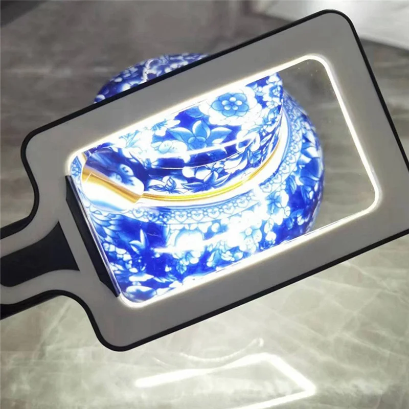 Portable Handheld 3X 10X Magnifier With LED Light For Reading Jewelers Watchmaker Repair