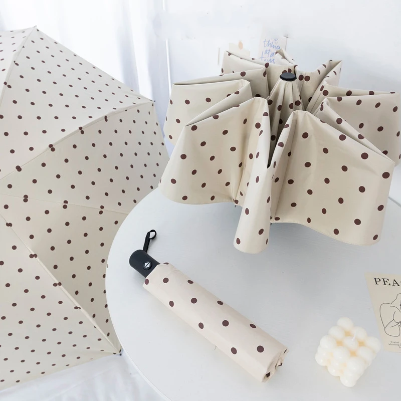 

umbrella Automatic umbrella with UV protection Black and white spotted minimalist umbrella Men's Umbrella Women's Umbrella