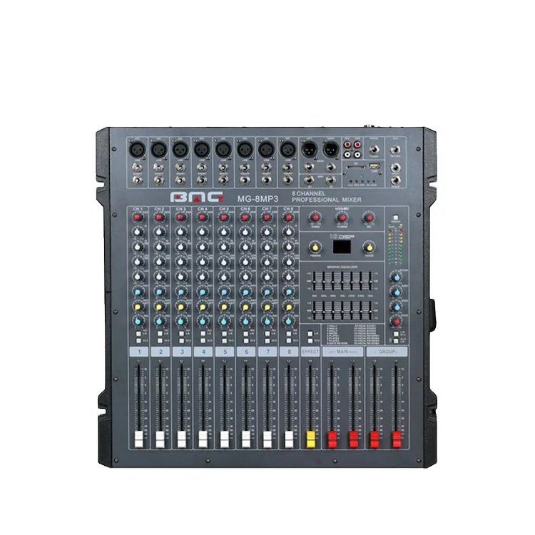 

Light Weight Design 8 Channels Mixer with dsp mp3