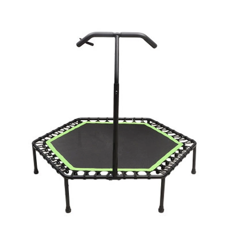 

High Quality Durable Fitness Exercise Adults Kid Jumping Round Gymnastic Trampoline with Adjustable Handle