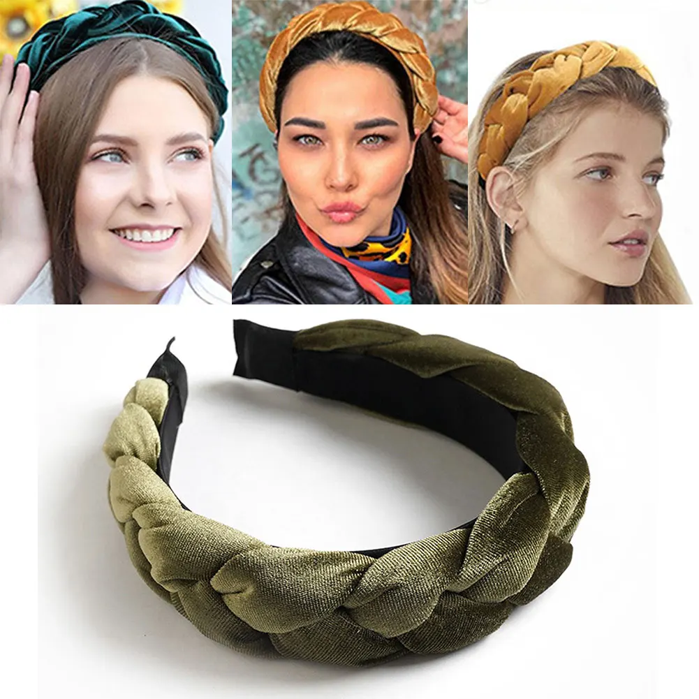 Velvets Braid Headband Headwear Women Fashion Hair Bands High Quality DIY Hair Styling Hoop Accessories For Hair Fixing Tools