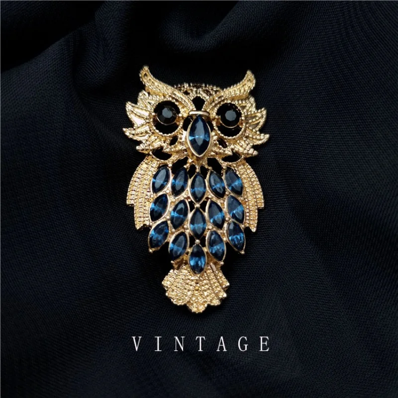 Vintage Owl Brooch Creative Animal Corsage Pin Men and Women Suit Accessories Batch