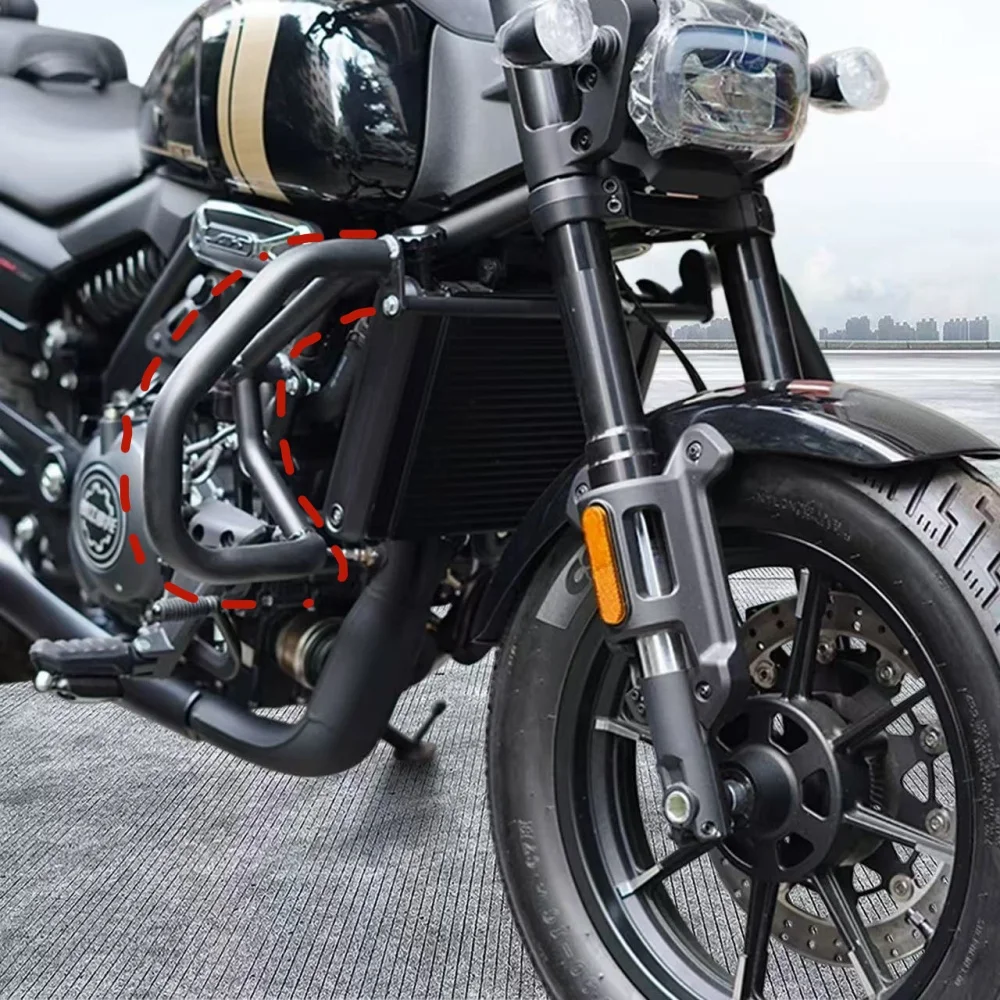 FOR QJMOTOR AK628 Sport Cruiser Crash Bar - Fully Welded Triangular Reinforced Protection Frame Direct-Fit for Enhanced Safety