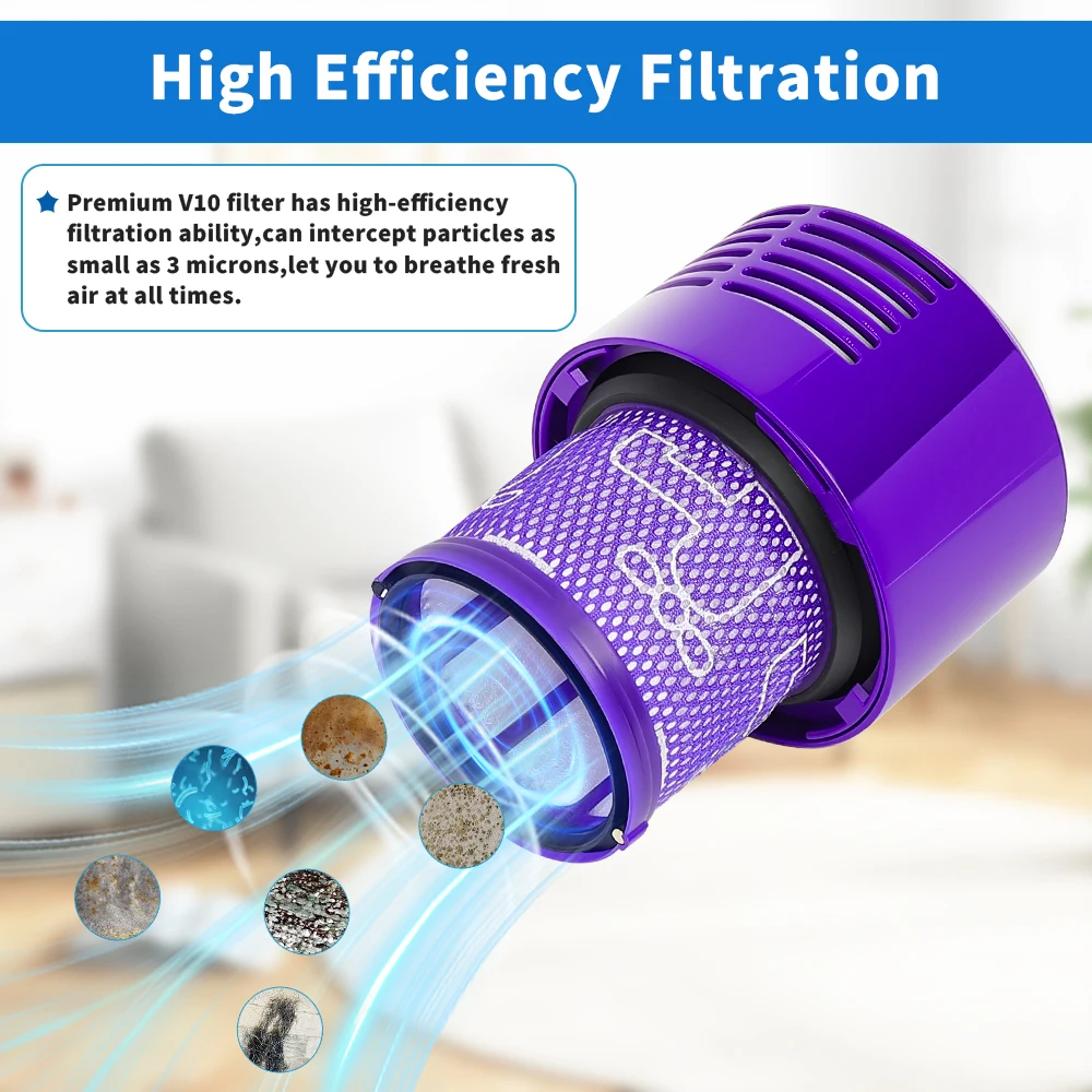 Filtro HEPA para aspiradora inalámbrica Dyson V10 SV12, filtro posterior lavable, accesorios de limpieza del hogar, reemplazo del filtro trasero