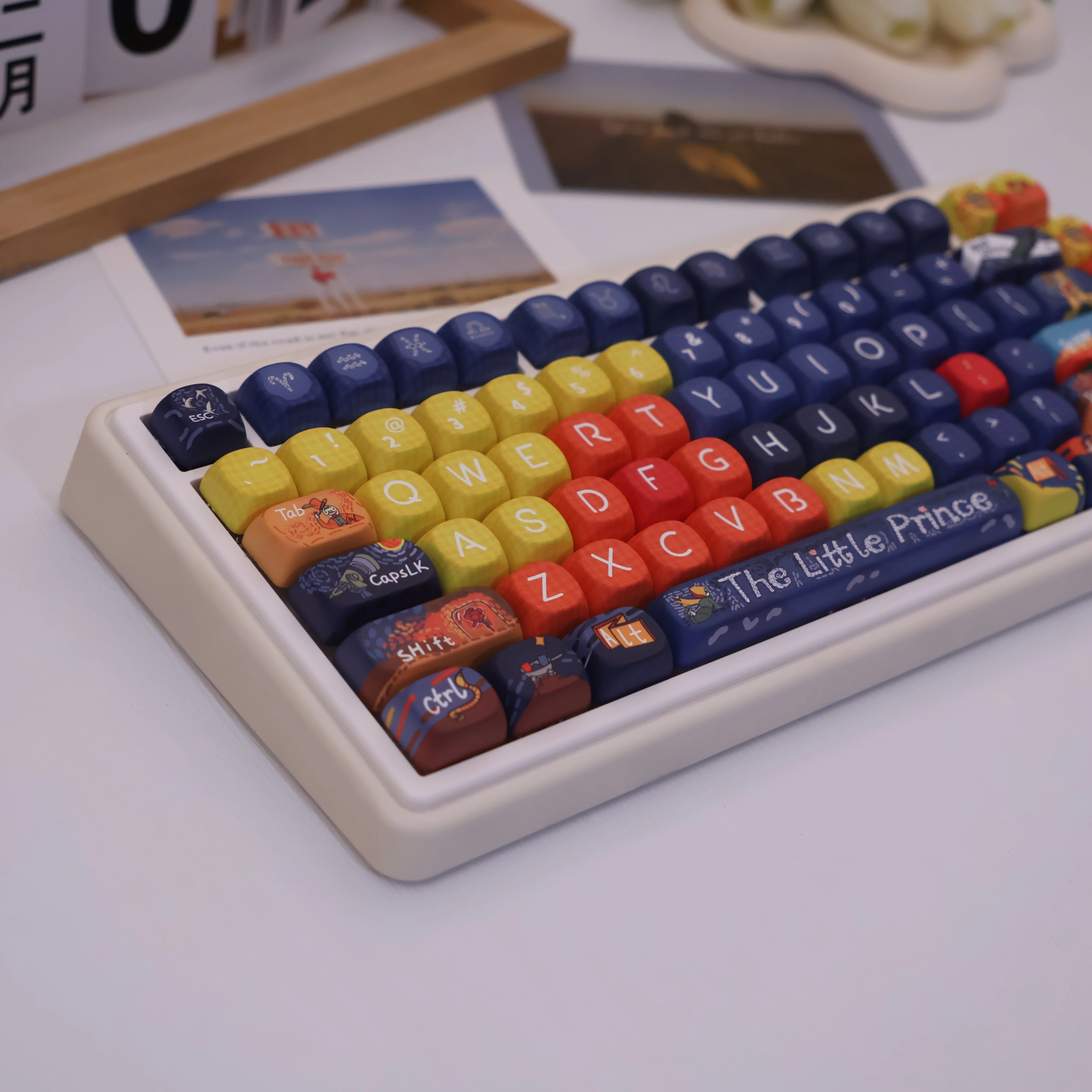 133 Keys Little Wang PBT Keycaps MOA Dye-Sub MX Mechanical Keyboard Set for 61/64/68/87/96/104/108
