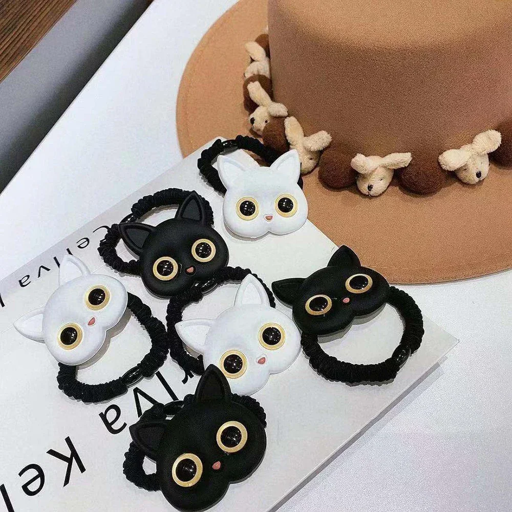 2024 New Women Cute Cat Rubber Bands Elastic Hair  Korean Headwear Children For Girls Lovely  Accessories Ornaments