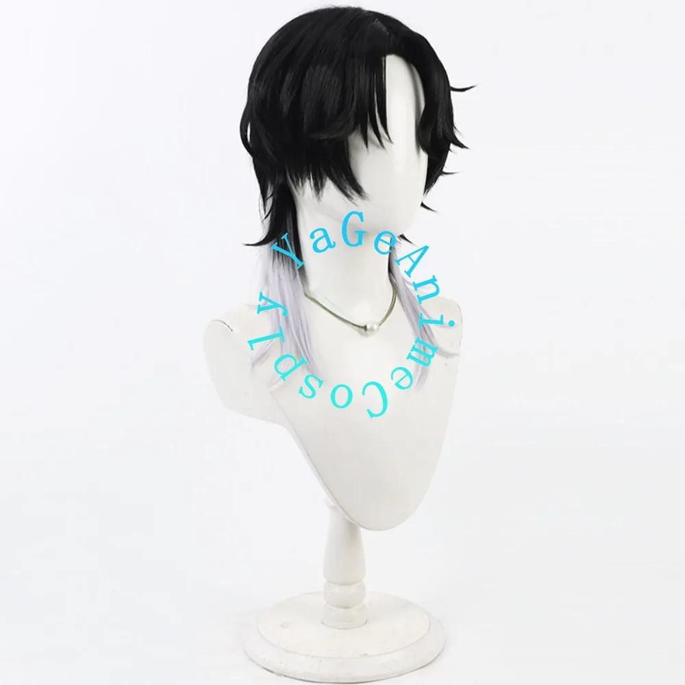 Anime Wig Props The Phantom X Kiira Cosplay Wig Fluffy Root Ombre Gradient Dual Tone Short Hair Heat Resistant Synthetic Wig