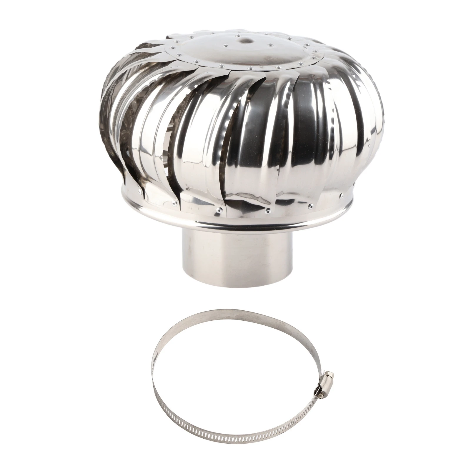 4.33in Stainless Steel Automatic Silent Roof Ventilator Roof Ventilating Fan Wind Turbines Air Vent Attic Ventilator