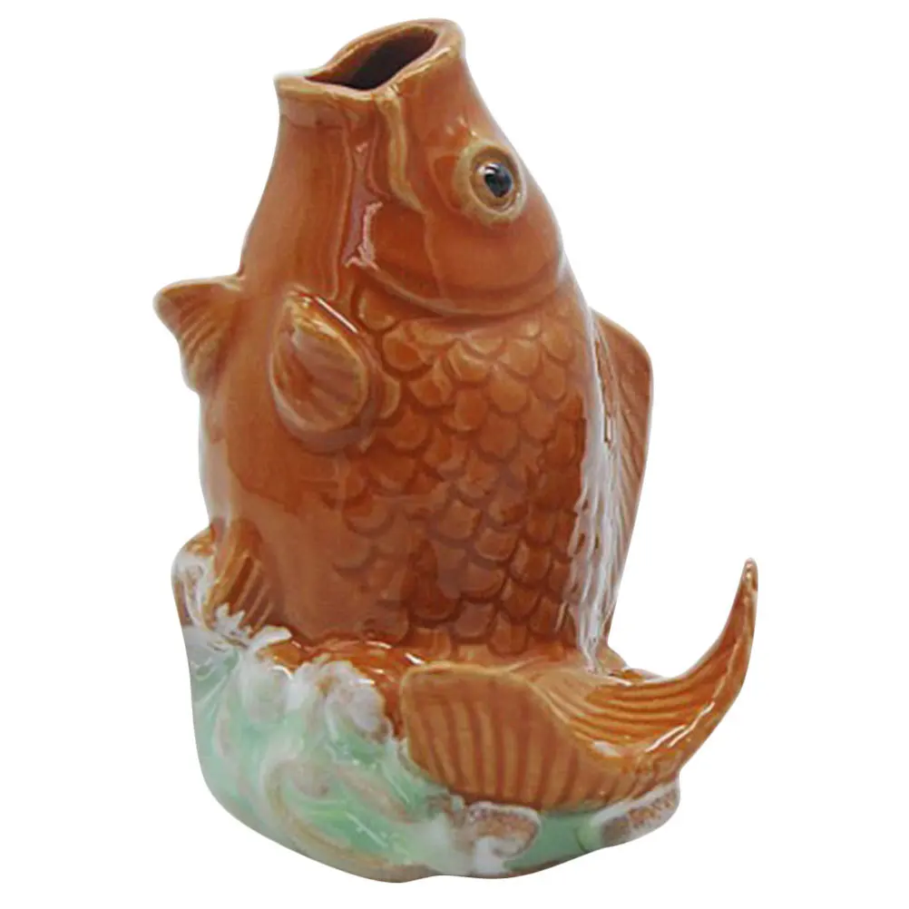 

Wear Resistant Ceramic Carp Figure Pond Fountain Nozzle Garden Statues Lawn Ornaments Retro Decoration Outdoor Embellishment