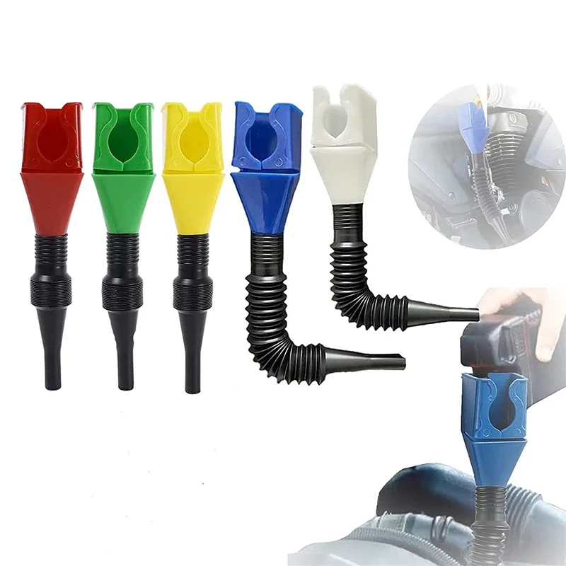 3/4pcs Folding Telescopic Hose Refueling Funnel Motorcycle Refueling Gasoline Engine Oil Filter Car Repair Tool Auto Accessories