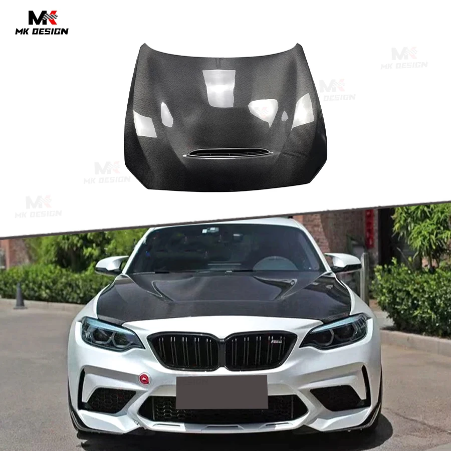 

GTS Style Carbon Fiber Front Hood Bonnet Cover For BMW F87 F22 M2 M2C 2014-2021 Front Engine Hood Replacement Body Kit