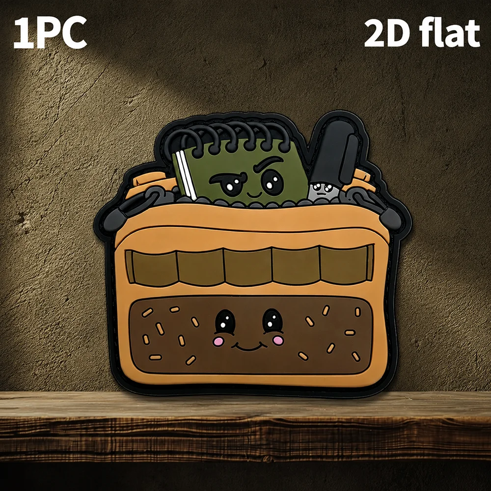 Cartoon Storage Bag with Unique Shape, 2D Flat Pvc Material with Built-In Glow-In-The-Dark Effect, Magic Stickers, Free Felt Backing, Optional Specifications, 1Pc/2Pcs/3Pcs, Full Pattern Details, Flexible Texture, Does Not Damage Fabric, Versatile Clothing Arm Badge Decoration