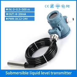 4-20ma LED Display Electrode Diesel Fuel Oil Tank Level Transmitter Water Level Measurement Pressure Sensor Indicator