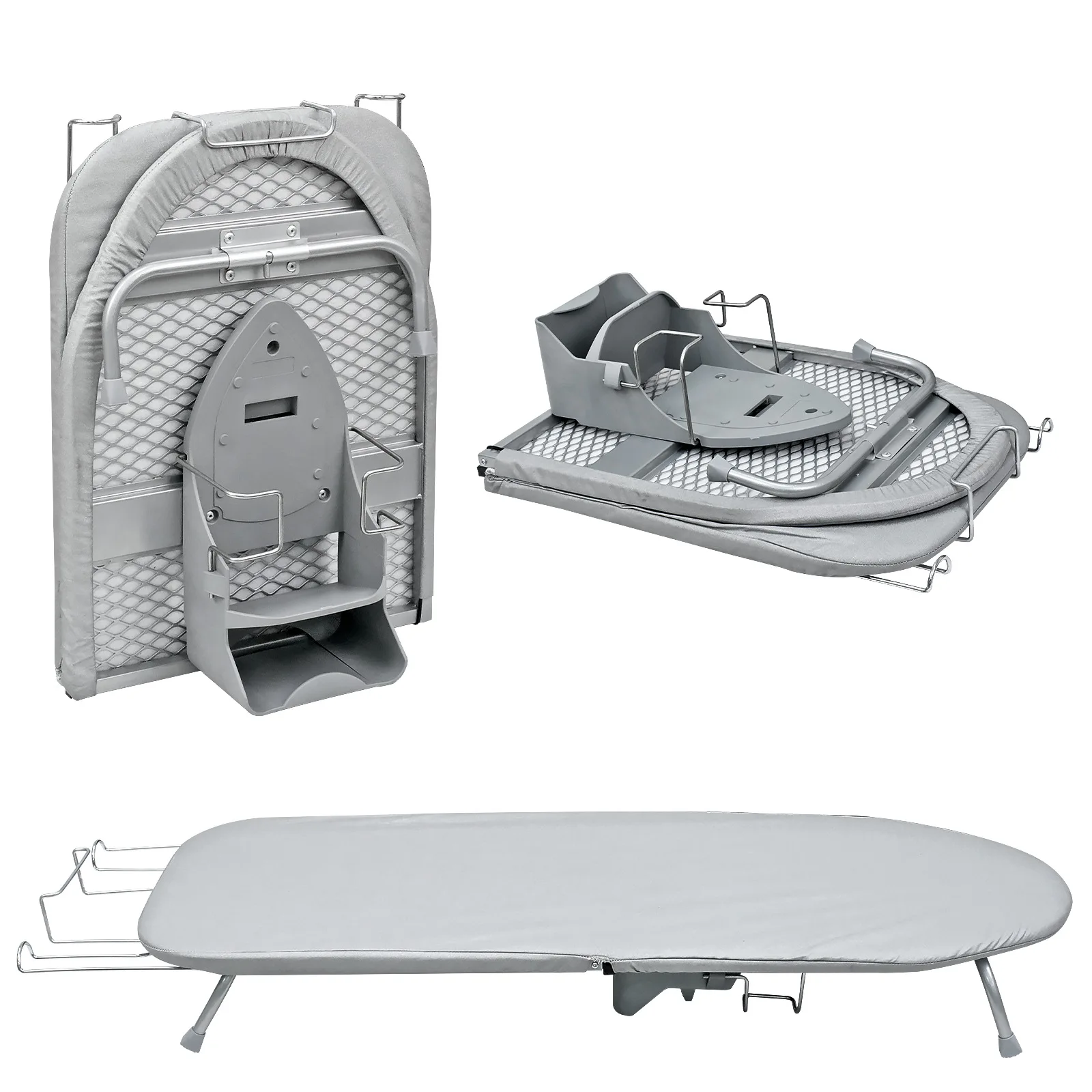 

Desktop ironing board with tail rack storage Iron folding ironing board with storage rack Household portable ironing board