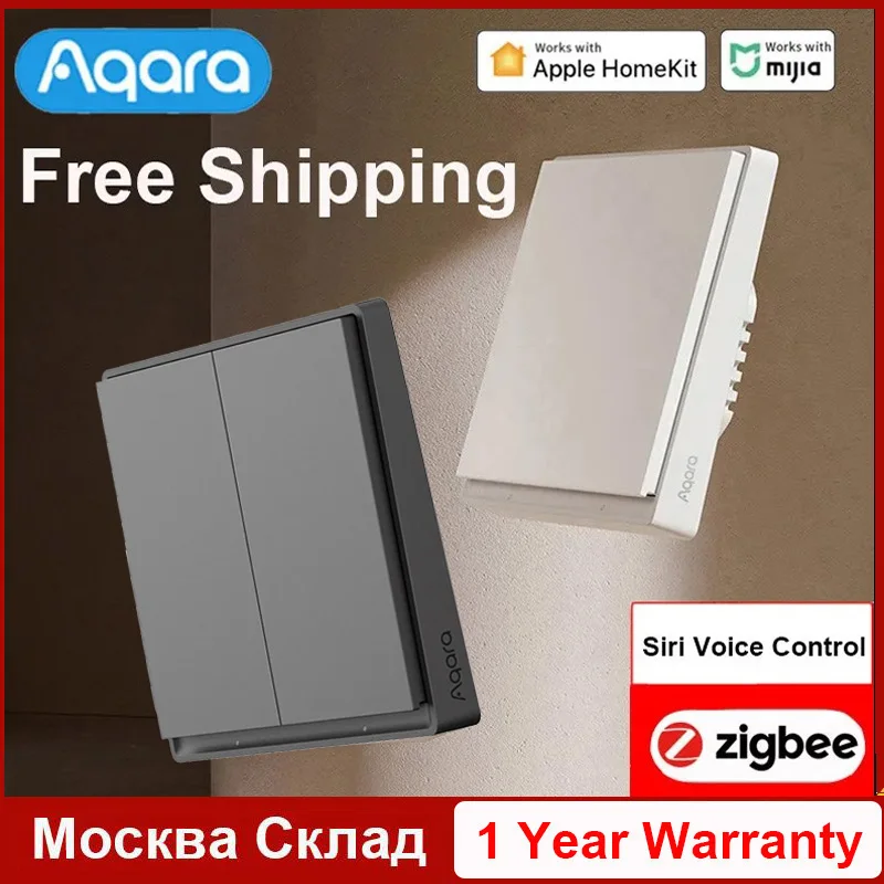 Aqara 스마트 E1 벽 스위치 ZigBee 3.0 Xiaomi Mi Home Homekit APP 용 중립 화재 와이어가없는 무선 스마트 홈 라이트 버튼