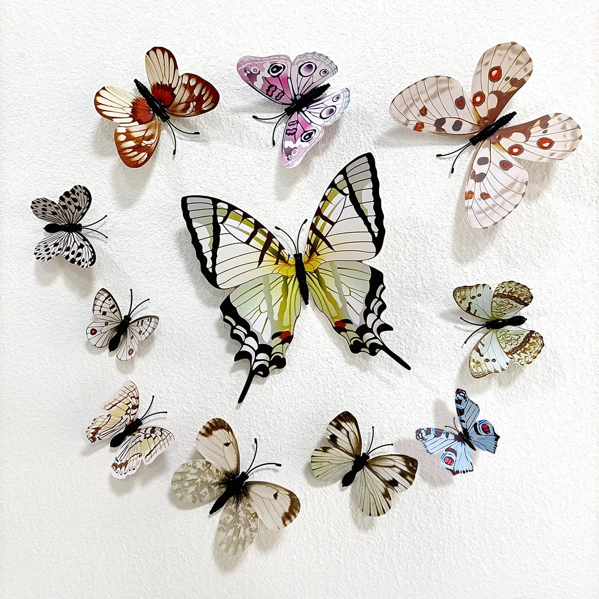 12pcs 3D Butterfly Wall Stickers Wedding Decoration Party Cake Decor Topper Wall Decal Living Room Bedroom Wall Magnet Stickers